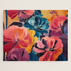 Colorful Pink and Blue Decorative Floral Jigsaw Puzzle Gallery Image 1