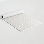 Minimal Line Curvature XI Natural Off White Mid Century Modern Arch Abstract Yoga Mat Gallery Image 2