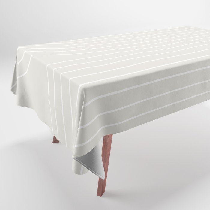 Minimal Line Curvature XI Natural Off White Mid Century Modern Arch Abstract Tablecloth Gallery Image 1