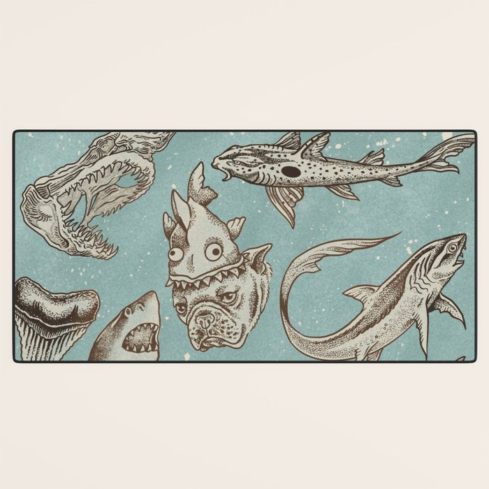 Shark Week Tattoo Flash 2023 Desk Mat Gallery Image 3