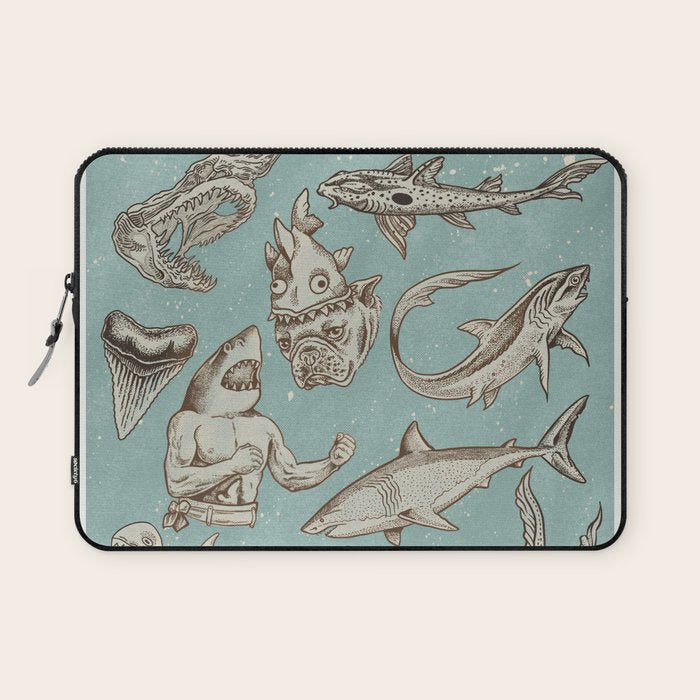 Shark Week Tattoo Flash 2023 Laptop Sleeve Gallery Image 1