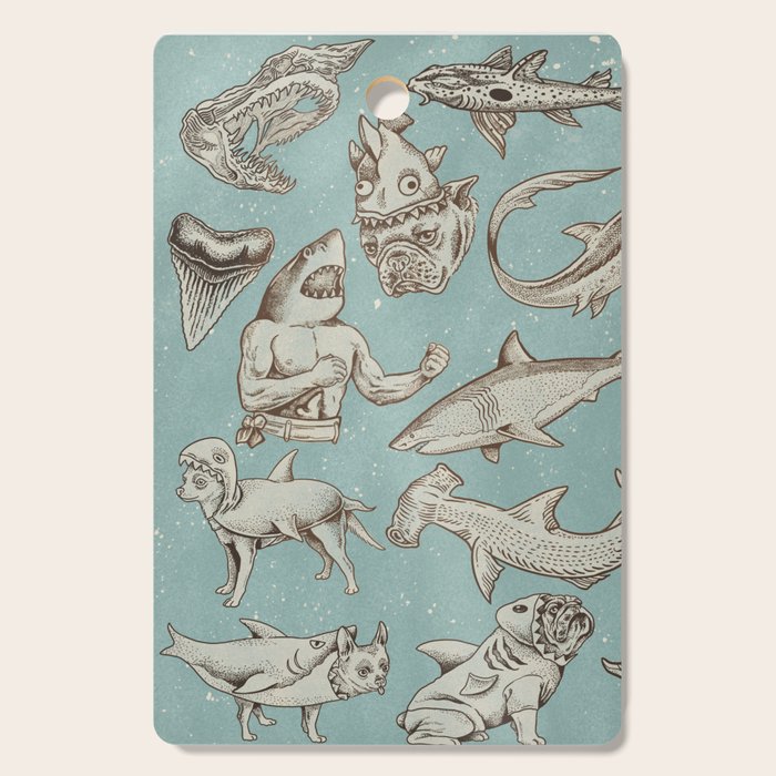 Shark Week Tattoo Flash 2023 Cutting Board Gallery Image 1