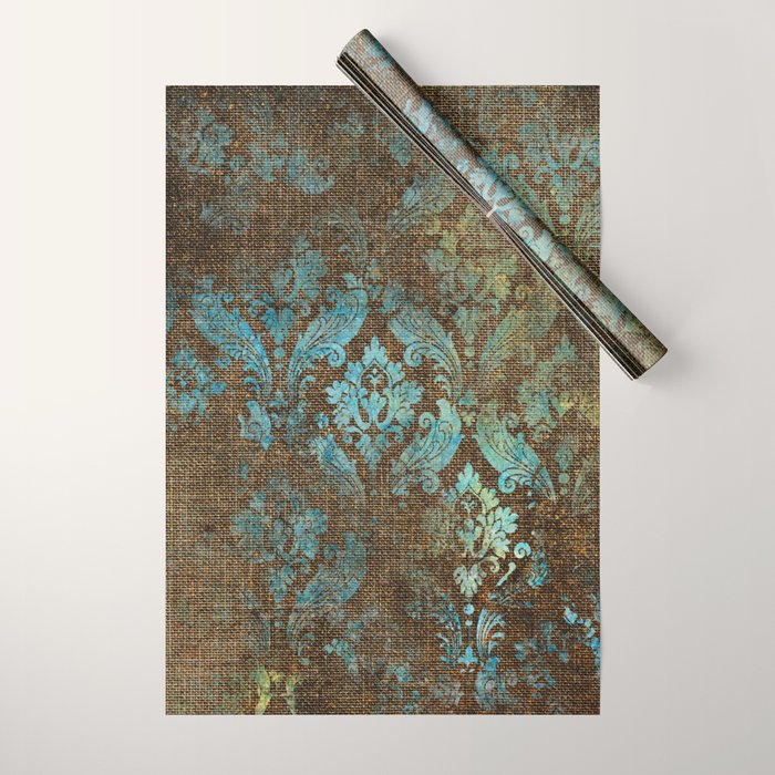 Aged Damask Texture 4 Wrapping Paper Gallery Image 1
