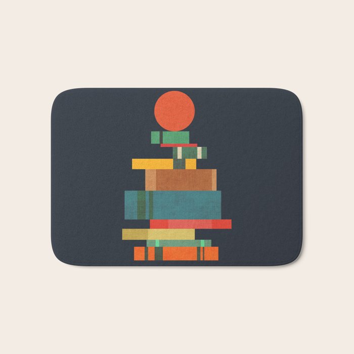 Book stack with a ball Bath Mat Gallery Image 1