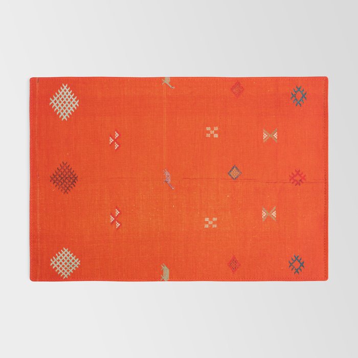 N6 | Vintage Orange Anthropologie Moroccan Artwork. Rug Gallery Image 2