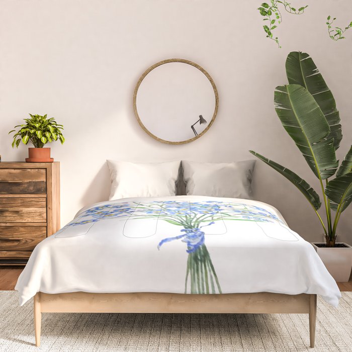 blue forget me not bouquet 2020 Comforter Gallery Image 3