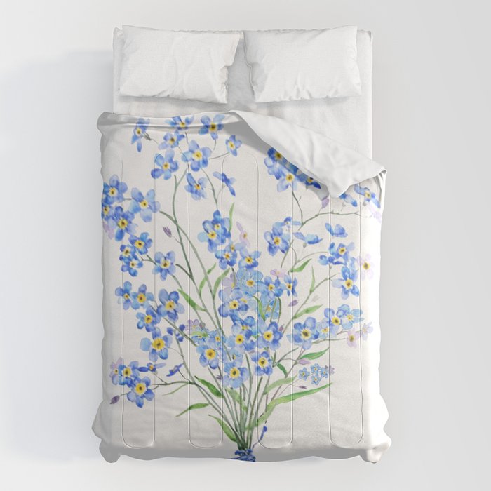 blue forget me not bouquet 2020 Comforter Gallery Image 6