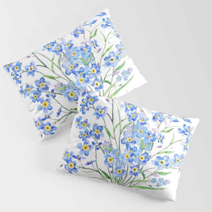 blue forget me not bouquet 2020 Pillow Sham Gallery Image 3