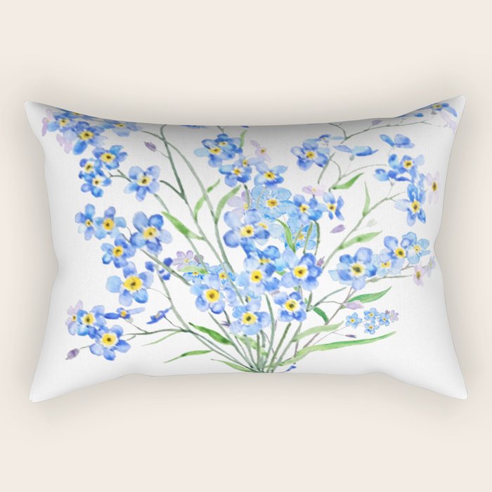 blue forget me not bouquet 2020 Rectangular Pillow Gallery Image 2