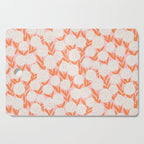 Blooming Abstract Cream and Orange Allium Flowers on Pastel Pink Cutting Board Gallery Image 1