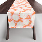 Blooming Abstract Cream and Orange Allium Flowers on Pastel Pink Table Runner Gallery Image 1