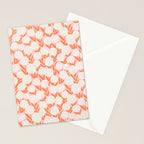 Blooming Abstract Cream and Orange Allium Flowers on Pastel Pink Stationery Card Gallery Image 2