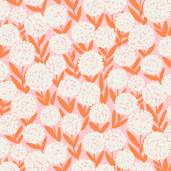 Blooming Abstract Cream and Orange Allium Flowers on Pastel Pink Coffee Mug Gallery Image 2