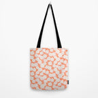 Blooming Abstract Cream and Orange Allium Flowers on Pastel Pink Tote Bag Gallery Image 2