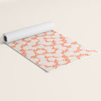 Blooming Abstract Cream and Orange Allium Flowers on Pastel Pink Yoga Mat Gallery Image 2