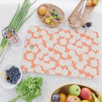Blooming Abstract Cream and Orange Allium Flowers on Pastel Pink Cutting Board Gallery Image 2