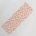 Blooming Abstract Cream and Orange Allium Flowers on Pastel Pink Yoga Mat Gallery Image 1