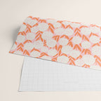 Blooming Abstract Cream and Orange Allium Flowers on Pastel Pink Wrapping Paper Gallery Image 2