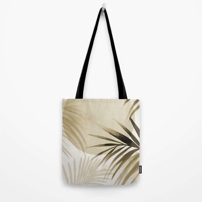 Tropical Paradise Sunset Neutral Beige Tote Bag Gallery Image 2