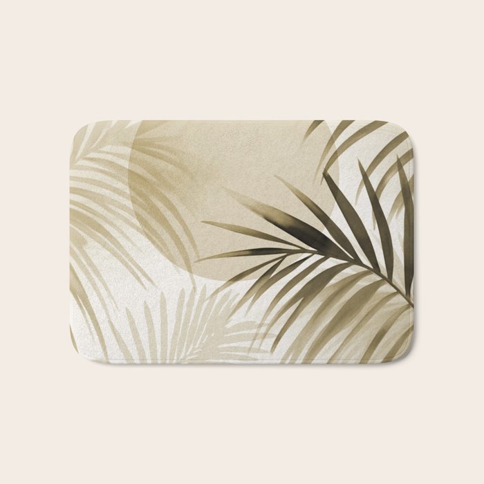 Tropical Paradise Sunset Neutral Beige Bath Mat Gallery Image 1
