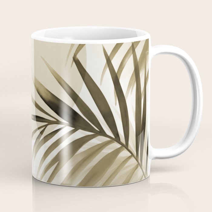 Tropical Paradise Sunset Neutral Beige Coffee Mug Gallery Image 1