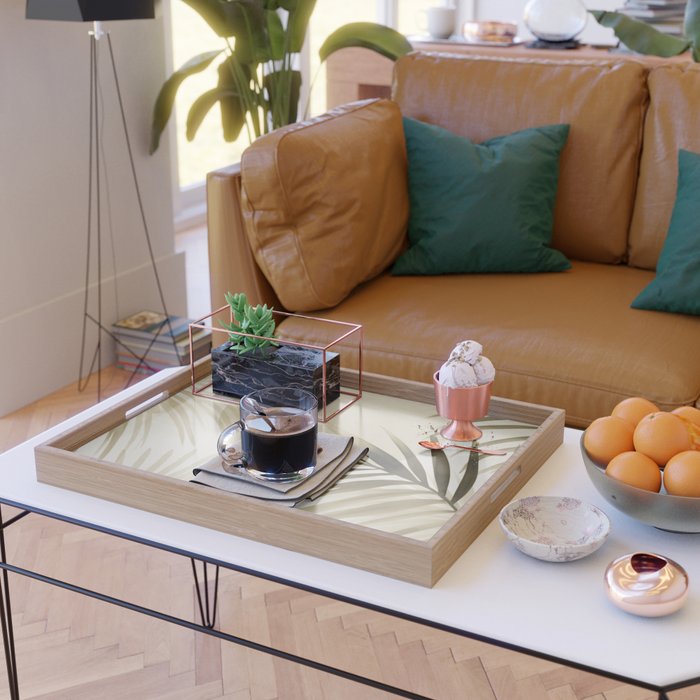 Tropical Paradise Sunset Neutral Beige Serving Tray Gallery Image 2