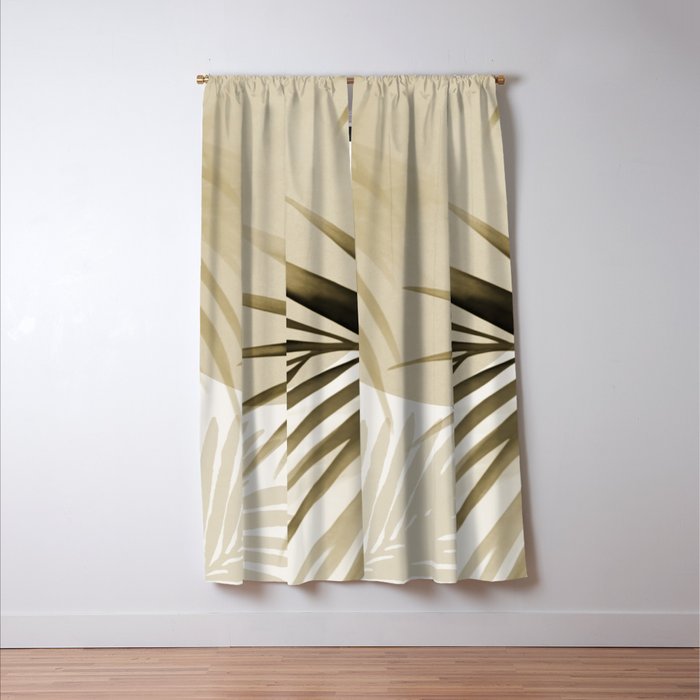Tropical Paradise Sunset Neutral Beige Window Curtain Gallery Image 3