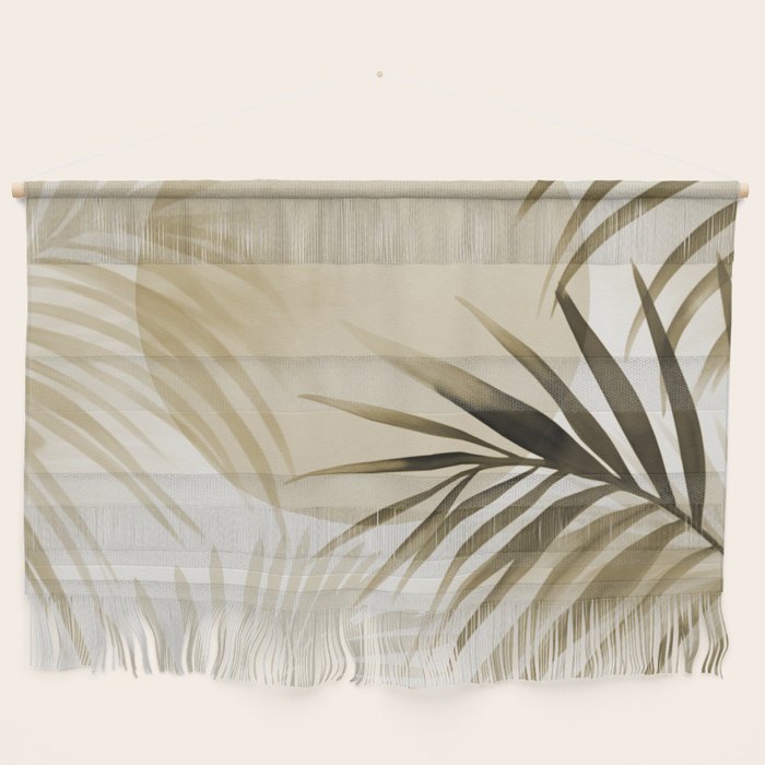 Tropical Paradise Sunset Neutral Beige Wall Hanging Gallery Image 1