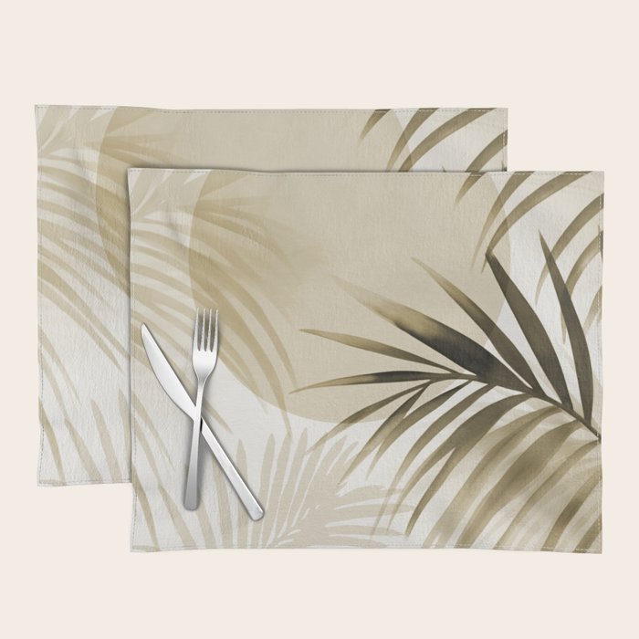 Tropical Paradise Sunset Neutral Beige Placemat Gallery Image 1