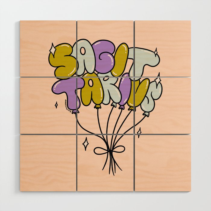 Sagittarius Balloons Wood Wall Art Gallery Image 1