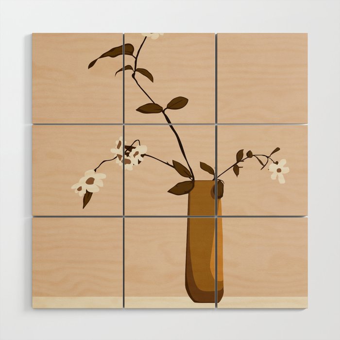 Flowers in the Vase Wood Wall Art Gallery Image 1