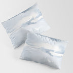 Pastel blue gray abstract watercolor brushstrokes stripes pattern Pillow Sham Gallery Image 3