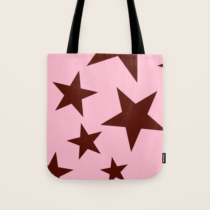 Pink and Burgundy Big Ol Stars Tote Bag Gallery Image 1