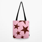 Pink and Burgundy Big Ol Stars Tote Bag Gallery Image 2