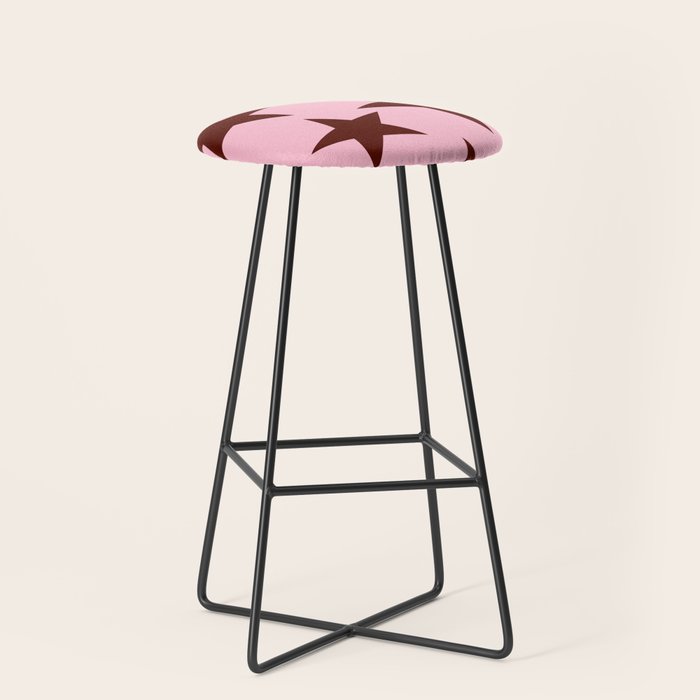 Pink and Burgundy Big Ol Stars Stool Gallery Image 1