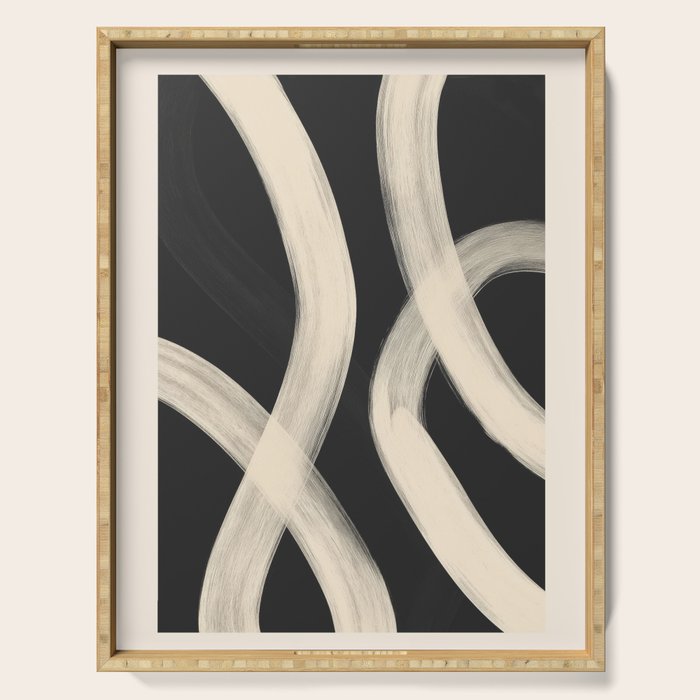 Black and White Abstract Line Art 1 Serving Tray Gallery Image 1