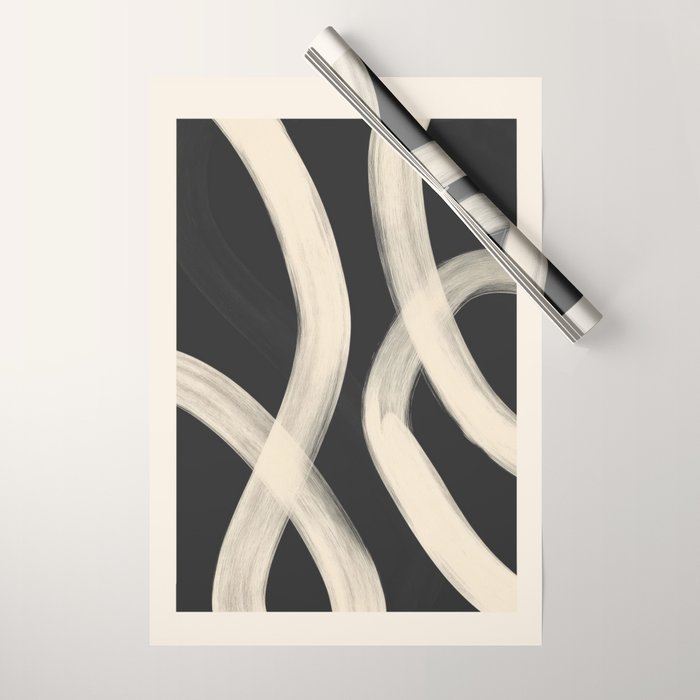 Black and White Abstract Line Art 1 Wrapping Paper Gallery Image 1