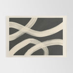 Black and White Abstract Line Art 1 Rug Gallery Image 2