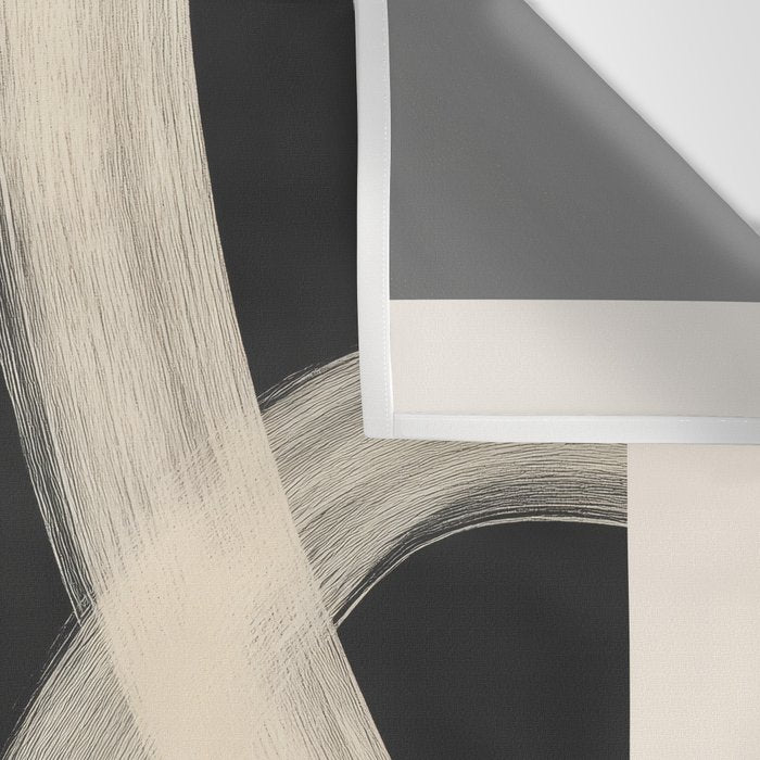 Black and White Abstract Line Art 1 Wall Tapestry Gallery Image 3