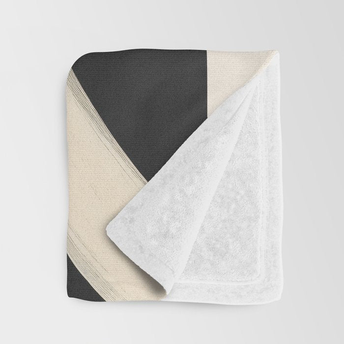 Black and White Abstract Line Art 1 Throw Blanket Gallery Image 3