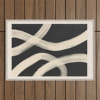 Black and White Abstract Line Art 1 Outdoor Rug Gallery Image 1