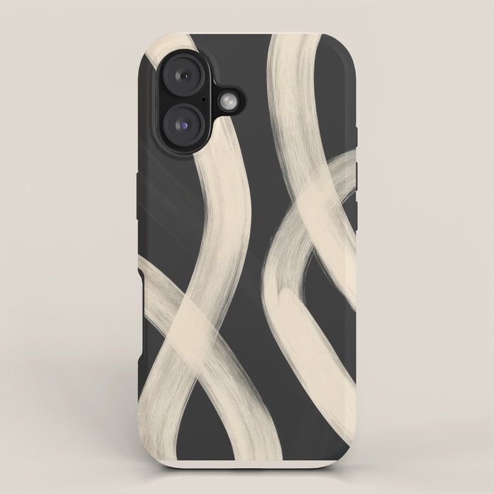 Black and White Abstract Line Art 1 iPhone Case Gallery Image 1