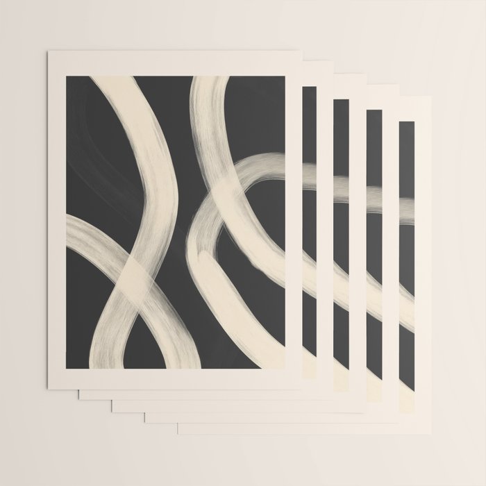 Black and White Abstract Line Art 1 Wrapping Paper Gallery Image 3
