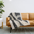 Black and White Abstract Line Art 1 Throw Blanket Gallery Image 1