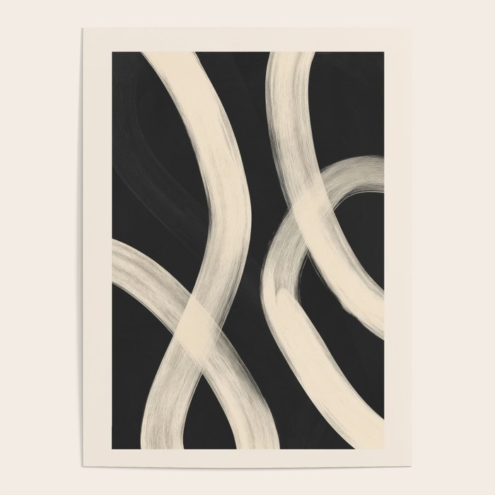 Black and White Abstract Line Art 1 Poster Gallery Image 4