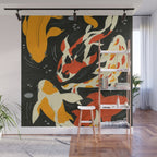 Koi in Black Water Wall Mural Gallery Image 1