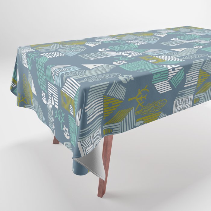 bonjour ma vie; City life collection blue teal Tablecloth Gallery Image 1