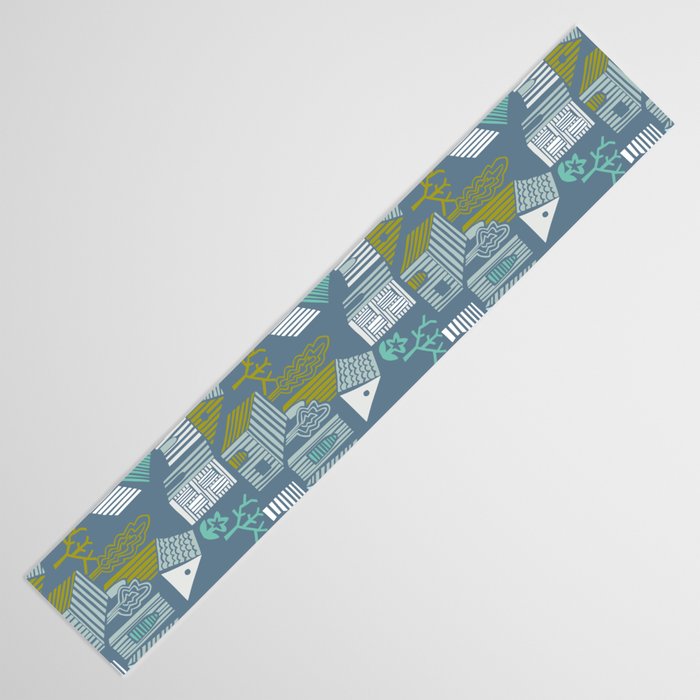 bonjour ma vie; City life collection blue teal Table Runner Gallery Image 3