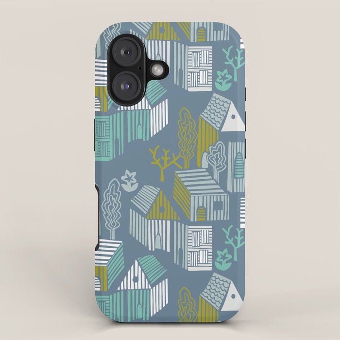 bonjour ma vie; City life collection blue teal iPhone Case Gallery Image 1