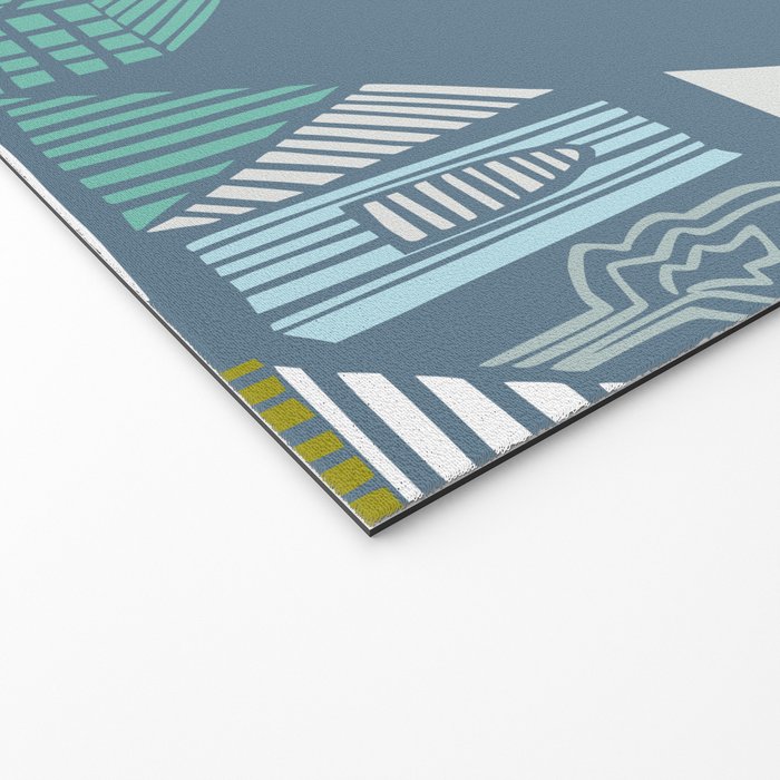 bonjour ma vie; City life collection blue teal Welcome Mat Gallery Image 2